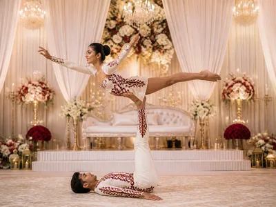 Acrobats wedding service visual