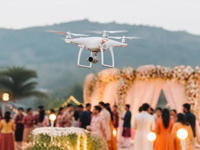 Drone Entry wedding service visual