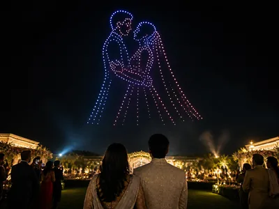 Drone Light Show wedding service visual