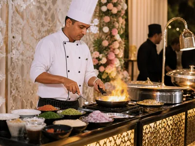 Live Cooking Stations wedding service visual