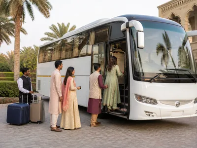 Luxury Bus wedding service visual