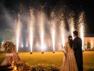 Pyrotechnics wedding service visual