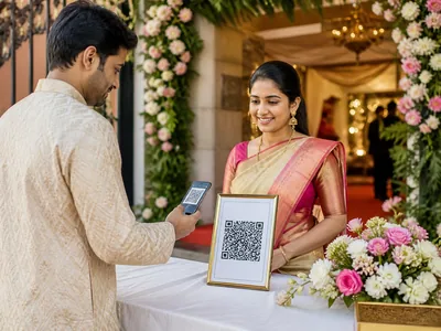 QR Check-In wedding service visual