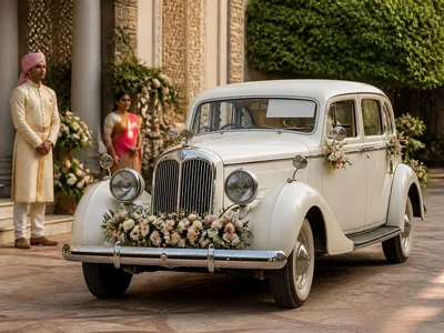 Vintage Car Entry wedding service visual