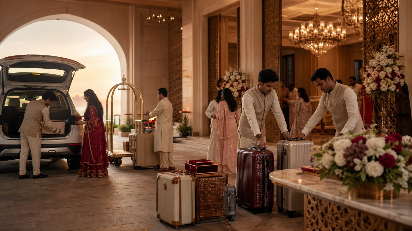 Post-wedding guest departure and event closeout in Delhi NCR