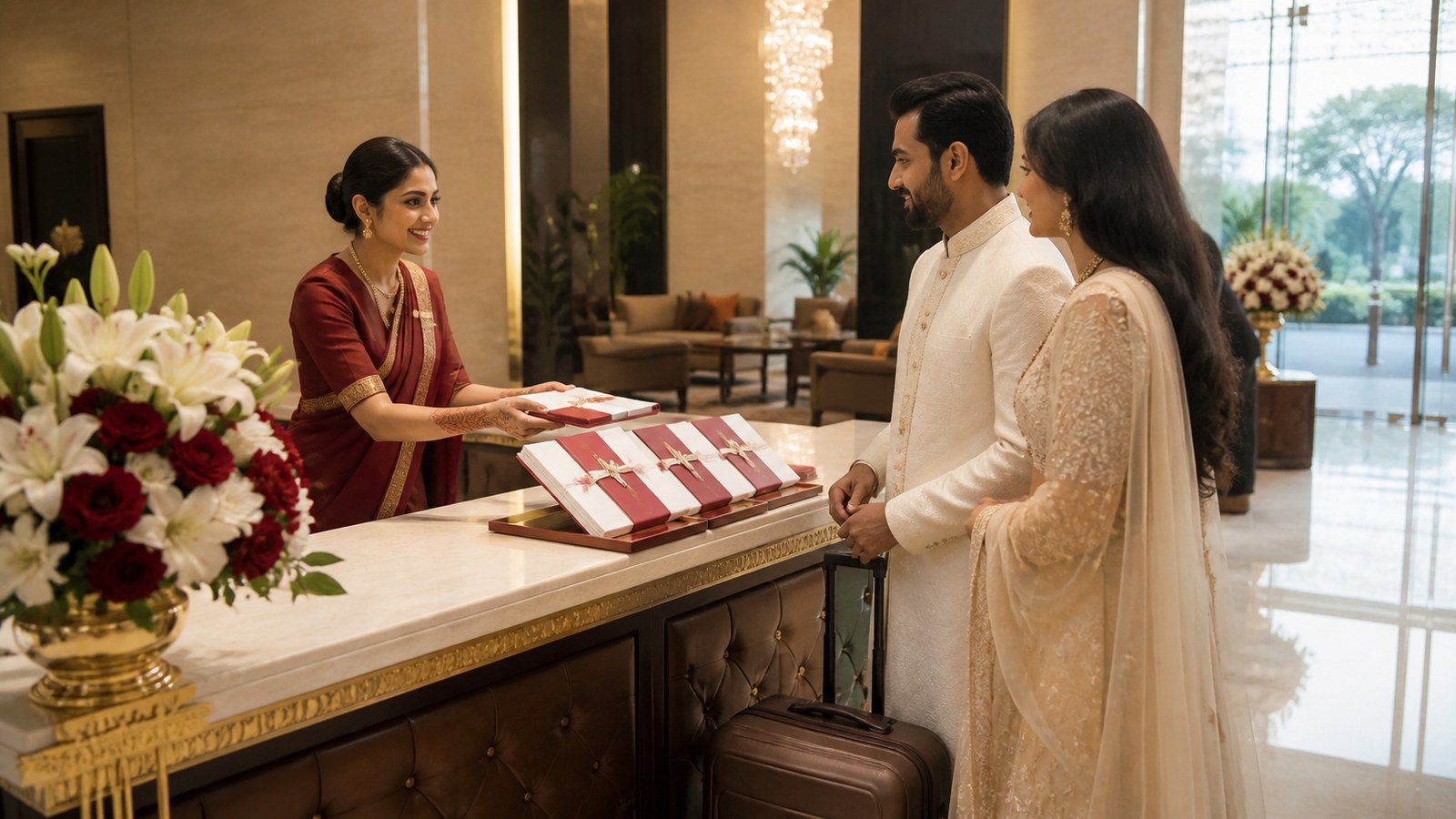 Wedding guest hospitality and welcome desk in Delhi NCR