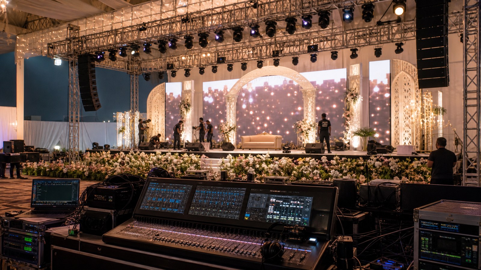Professional wedding lighting, sound and stage production in Delhi NCR