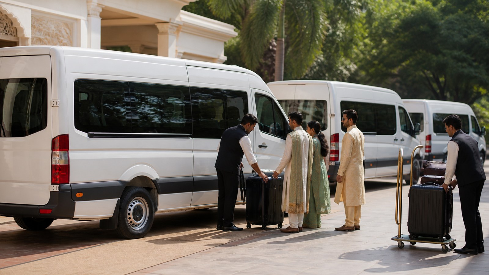 Wedding guest transportation and logistics coordination in Delhi NCR