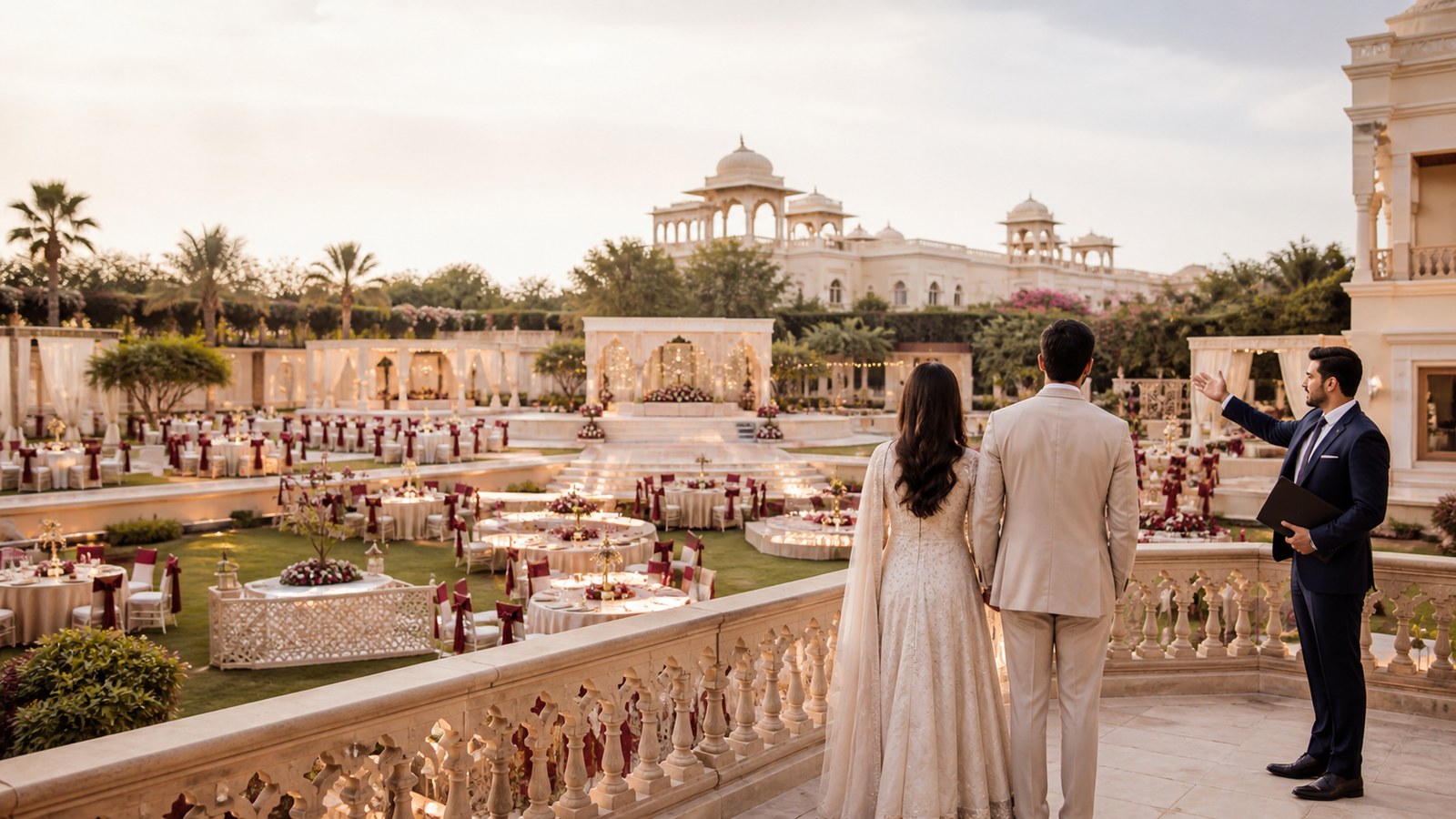 Elegant wedding venue planning and site review in Delhi NCR